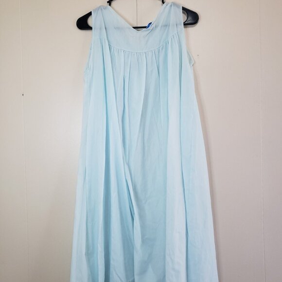 VTG Sears Womens 36 38 Nightgown Lgt Blue Floral Lace Sheath Dress Grannycore - Picture 2 of 8